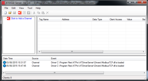ATDriver Server V2.3 SCADA driver update interface