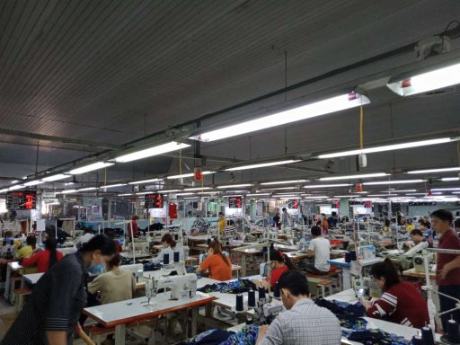 Smart garment factory using ANDON production monitoring system to track real time performance and production efficiency