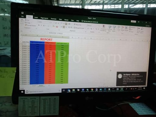 Industrial dashboard displaying production performance metrics and color-coded data visualization on monitoring screen