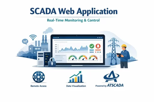 SCADA Web Application dashboard for real-time industrial monitoring with ATSCADA platform