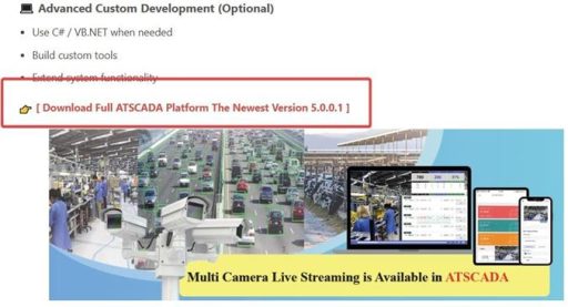 Download Full ATSCADA Platform version 5.0.0.1 with multi camera live streaming interface preview