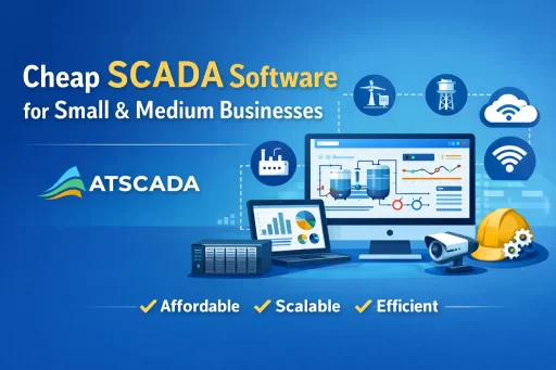 Cheap SCADA Software for small and medium businesses with ATSCADA dashboard and industrial monitoring system