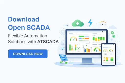 download open scada interface with ATSCADA showing real-time dashboards, mobile access and flexible industrial automation system