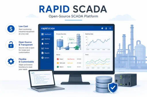 Rapid SCADA open-source SCADA platform for industrial monitoring, real-time data acquisition, alarms, historical data analysis, and industrial automation systems.
