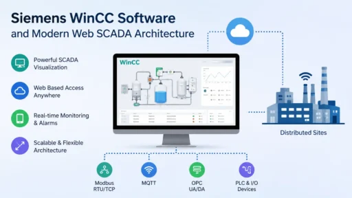 Siemens WinCC Software with modern Web Based SCADA architecture for industrial monitoring and distributed factory systems
