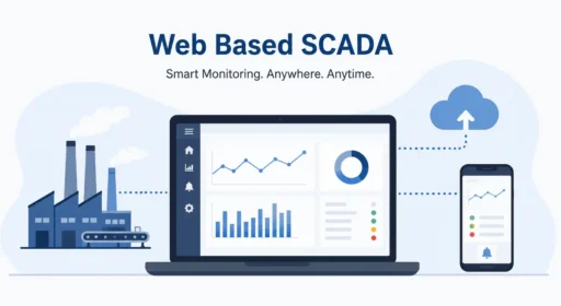 Web Based SCADA Systems for modern industrial monitoring with cloud connectivity and realtime remote monitoring dashboard